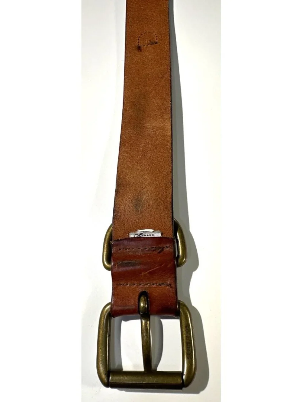 Vintage Banana Republic Genuine Leather Belt Solid Brass Buckle USA Made